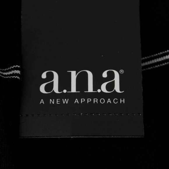 ANA $26 Sz XL Black White Stripe Chiffon Peplum Rayon Poly Knit Top - Picture 5 of 7